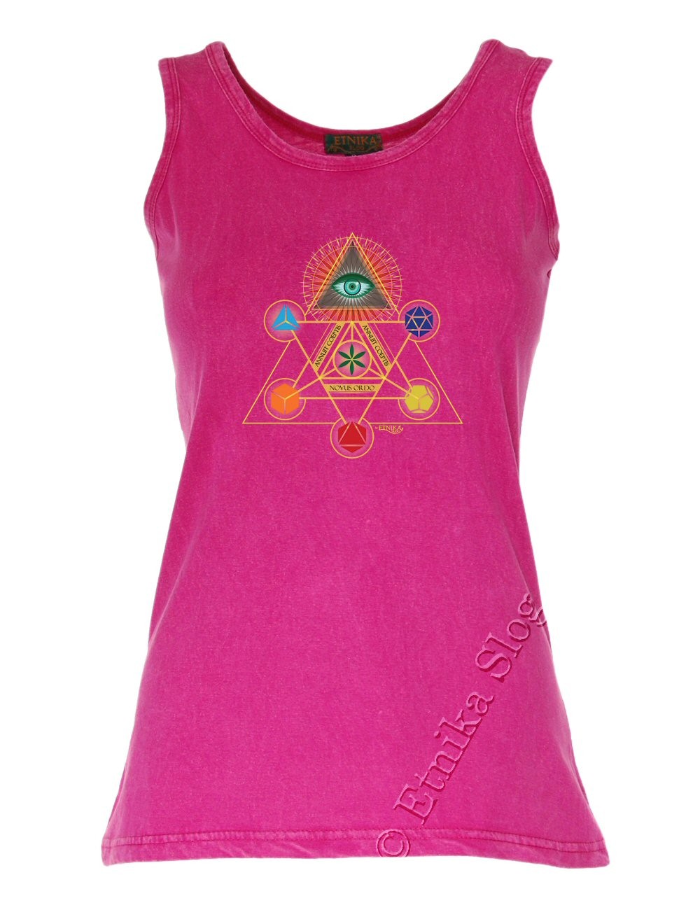 CANOTTA DONNA IN COTONE STONE WASHED CON STAMPA.b CANOTTA DONNA IN COTONE STONE WASHED CON STAMPA.b