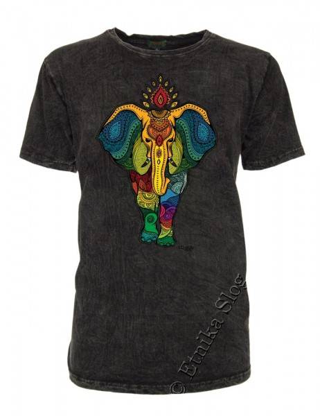 MEN'S COTTON T-SHIRT - STONEWASHED WITH PRINT T-SHIRT MADE OF COTTON, WITH ROUND NECKLINEU - com Etnika Slog d.o.o.