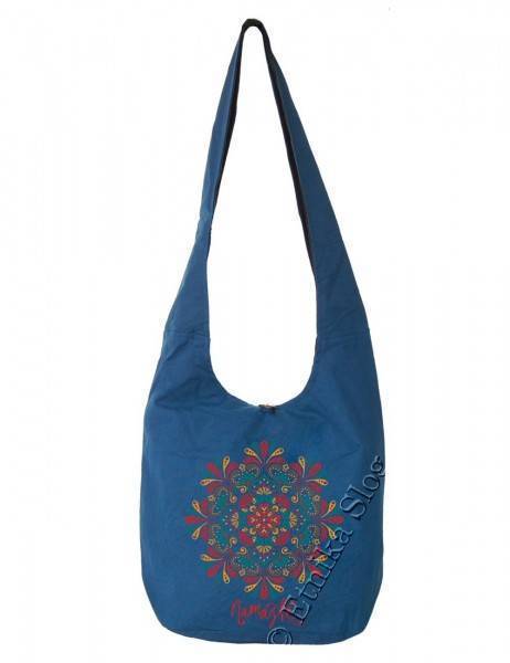 SINGLE COLOR SHOULDER BAG WITH PRINT BAGGY SHOULDER BAG MADE OF COTTON, WITH TWO POCKET - Etnika Slog d.o.o.
