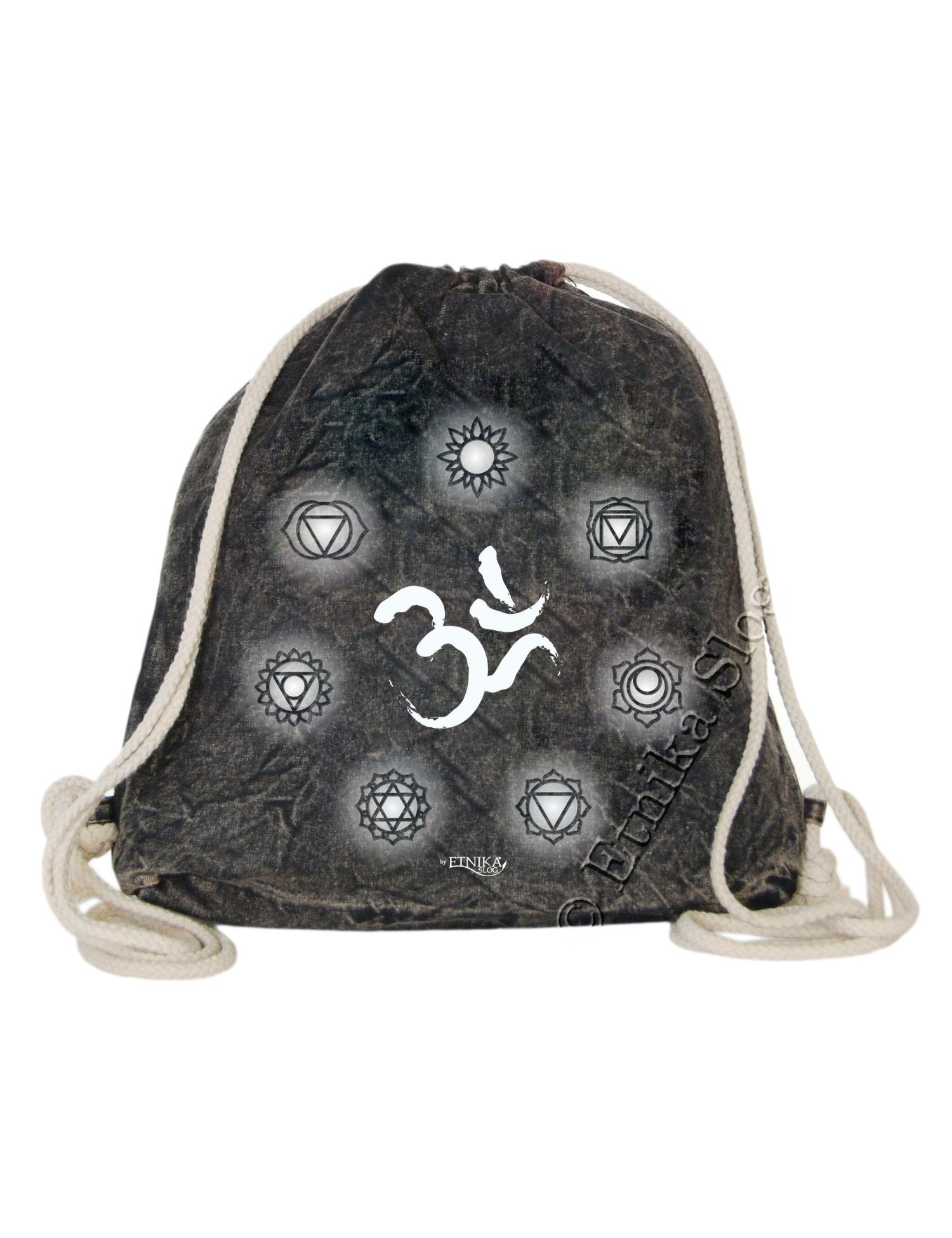 ZAINO SACCO IN COTONE STONE WASHED CON STAMPA - OM ZAINO SACCO IN COTONE STONE WASHED CON STAMPA - OM
