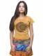 T-SHIRT DONNA IN COTONE STONEWASHED CON STAMPAbr
