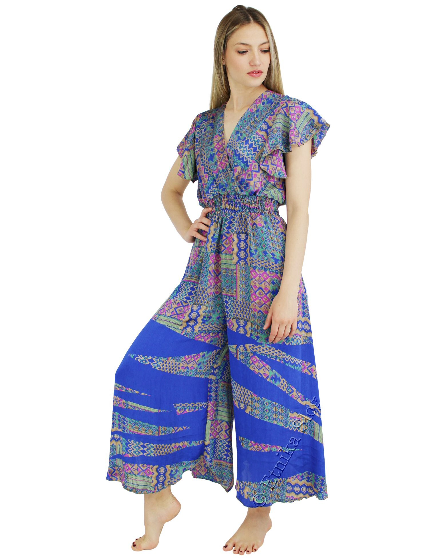 VINTAGE INDIAN ROMPER MADE OF SILK AND VISCOSE. WITH SHORT S