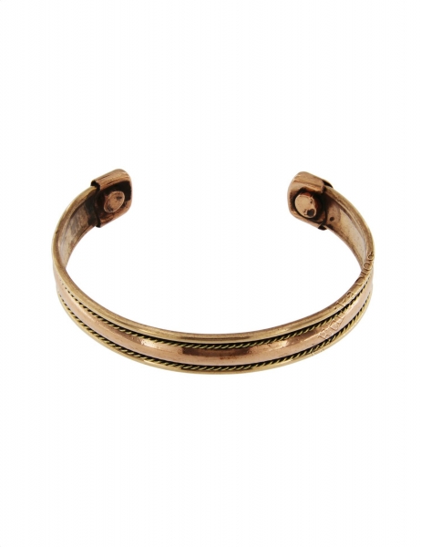 BRACCIALE APERTO IN RAME E METALLO CON INCISIONI E
