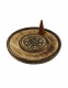 PORTA INCENSO LEGNO PIATTO TONDO INSERTI OTTONE.b