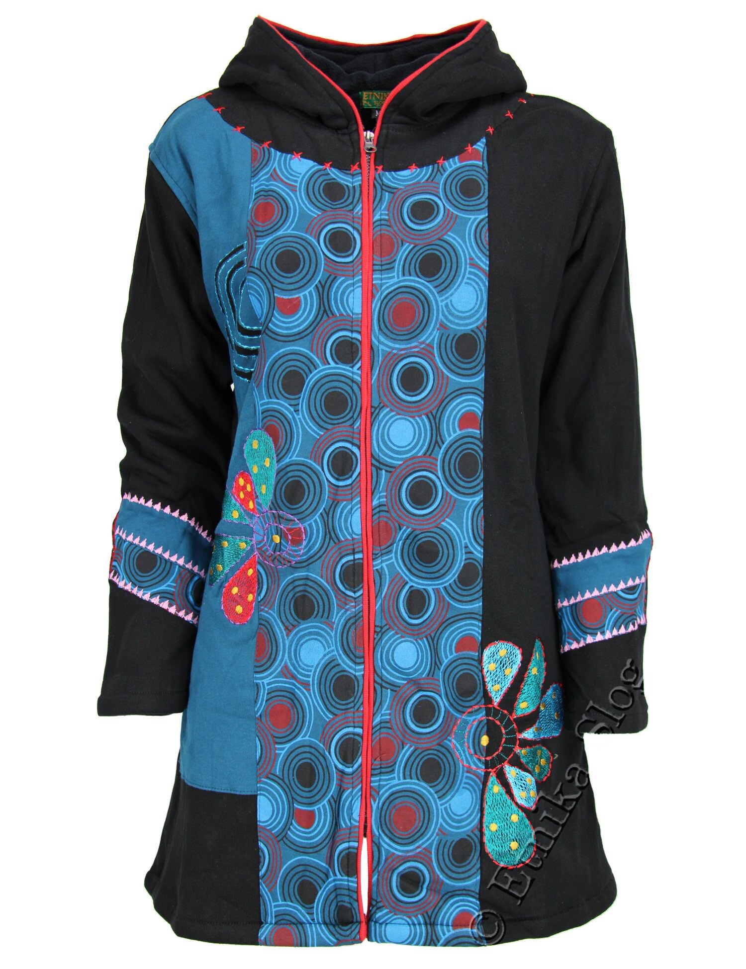 CAPPOTTO IN COTONE STONEWASH PATCHWORK , INTERNO I CAPPOTTO IN COTONE STONEWASH PATCHWORK , INTERNO I