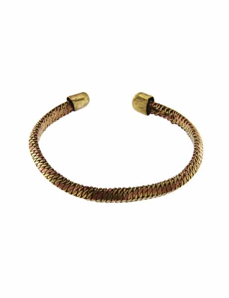 BRACCIALE APERTO IN RAME E OTTONE&nbsp;INTRECCIATIbr /