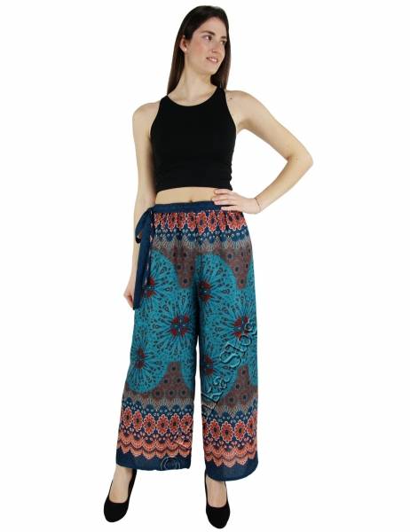 HLAČE IN KRATKE HLAČE IZ VISKOZE DOLGE RAVNE HLAČE IZ VISKOZE&nbsp;WIDE LEG Z NASTAVLJ - Etnika Slog d.o.o.