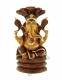 STATUA IN LEGNO DI CEDRO VERNICIATO GANESH CON SER