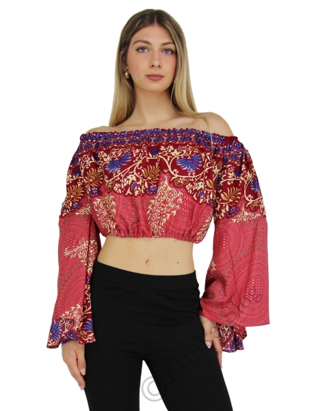 SUMMER BOLERO MADE OF VISCOSE, WITH PRINTS AND WID