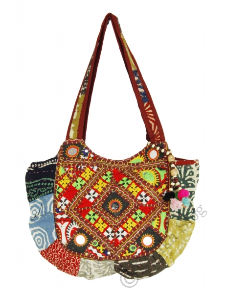 SHOULDER BAGS SHOULDER BAG ROUND COTTON PATCHWORK SARI. ME - com Etnika Slog d.o.o.