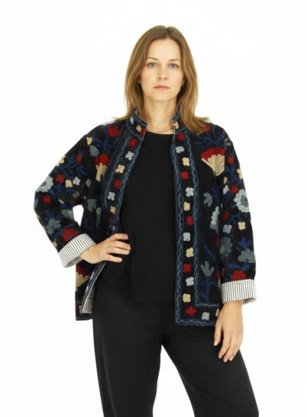 GIACCA SUZANI RICAMATA, MODELLO GIACCHINO CORTO IN