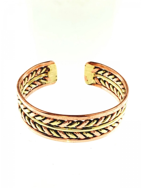 BRACCIALE APERTO IN RAME&nbsp;LISCIO CON LAVORAZIONIbr