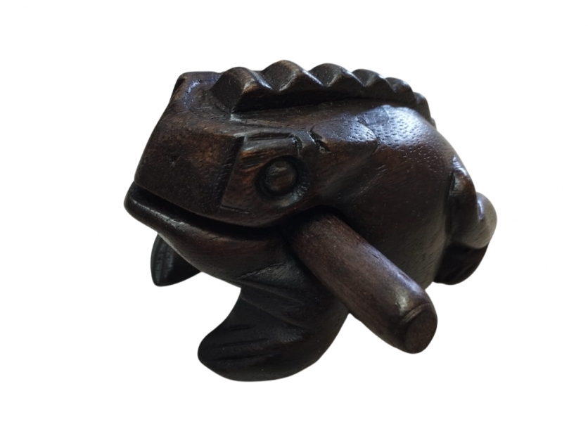 ANIMALI MUSICALI IN LEGNO RANA DI LEGNO PORTAFORTUNA - com Etnika Slog d.o.o.