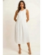 VESTITO MEDIO IN COTONE BIANCO,&nbsp;CON SPALLINA LARGA