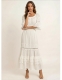 VESTITO LUNGO IN COTONE BIANCO,&nbsp;CON MANICA CORTA A