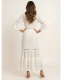 VESTITO LUNGO IN COTONE BIANCO,&nbsp;CON MANICA CORTA A