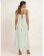 VESTITO LUNGO IN COTONE BIANCO,&nbsp;CON SPALLINA A LAC