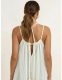 VESTITO LUNGO IN COTONE BIANCO,&nbsp;CON SPALLINA A LAC