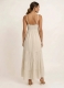 VESTITO LUNGO IN COTONE BEIGE,&nbsp;CON MANICA CO
