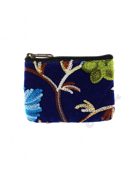 PENCIL CASES - COIN PURSES CHENILLE FABRIC POCHETTE WITH ZIP AND PATCHES.br - Etnika Slog d.o.o.