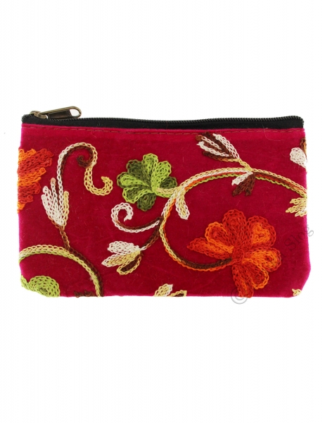 PENCIL CASES - COIN PURSES CHENILLE FABRIC POCHETTE WITH ZIP AND PATCHES.br - com Etnika Slog d.o.o.