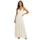 VESTITO LUNGO IN COTONE BIANCO, SPALLINE CON