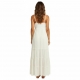 VESTITO LUNGO IN COTONE BIANCO, SPALLINE CON