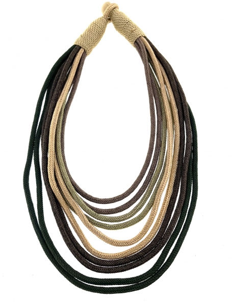 BIGIOTTERIA IN COTONE COLLANA A 10 CORDONCINI, CHIUSURA CON BOTTONE.br - com Etnika Slog d.o.o.
