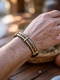 BRACCIALE APERTO IN RAME E OTTONE , RIVESTITO IN P