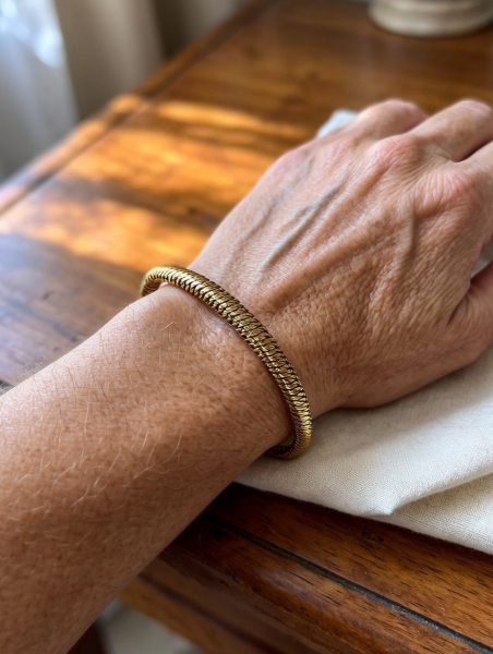 BRACCIALE APERTO IN RAME E OTTONE&nbsp;INTRECCIATIbr /