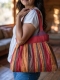 SHOULDER BAGS SHOULDER BAG MADE OF COTTON, WITH VERTICAL LINES. - Etnika Slog d.o.o.