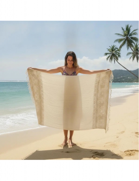 PAREO SCARF/PAREO IN RAW ORGANIC COTTON HANDMADE WITH NA - Etnika Slog d.o.o.
