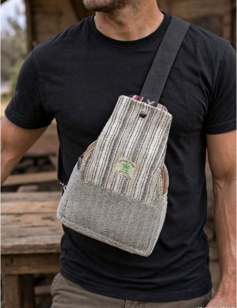 BELT BAGS LATERAL BUM BAG OR MONEY BAG MADE OF HEMP AND COTT - com Etnika Slog d.o.o.