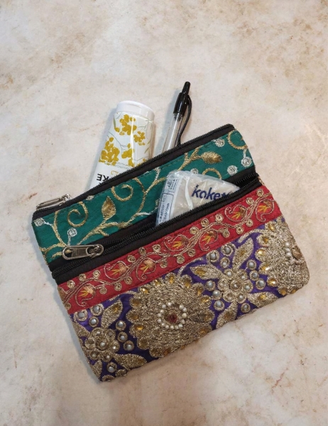 PENCIL CASES - COIN PURSES COINPURSE WITH DIFFERENT PATCHWORK COLORS AND EMBROIDERY. - com Etnika Slog d.o.o.
