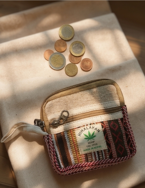 PURSES AND WALLETS IN HEMP RECTANGULAR CHANGE&nbsp;PURSE&nbsp;MADE OF HEMP AND COTTON.&nbsp; - Etnika Slog d.o.o.