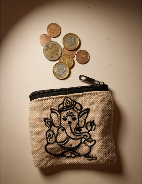 PURSES AND WALLETS IN HEMP COIN PURSE MADE OF HEMP WITH PRINT.NATURAL C - com Etnika Slog d.o.o.