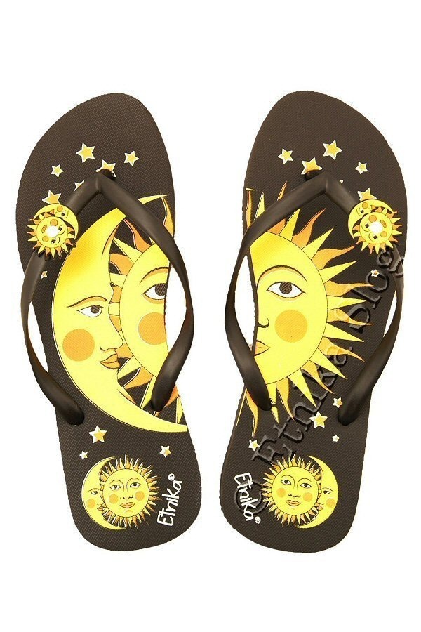 INFRADITO IN GOMMA, SOGGETTO SOLE LUNA STAMPATO E INFRADITO IN GOMMA, SOGGETTO SOLE LUNA STAMPATO E