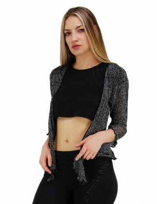 COPRISPALLE BOLERINO MANICHE A 3/4 FILO LUREX ORO/ARGENTO