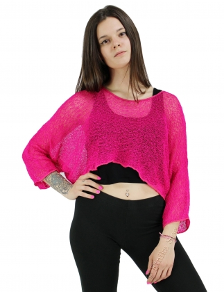 SINGLE COLOR TOP WITH BAT SLEEVES