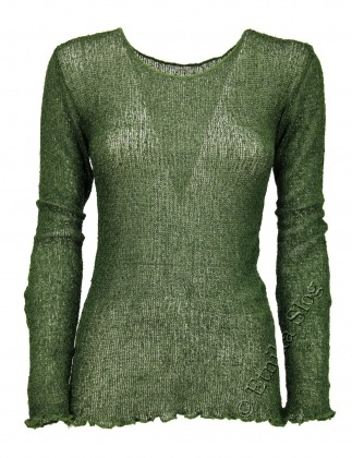 MAGLIA MANICA LUNGA CORPO SINGOLO STRATO MELANGIATO NERO